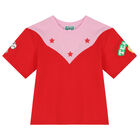 Girls Pink & Red Varsity Logo T-Shirt, 1, hi-res